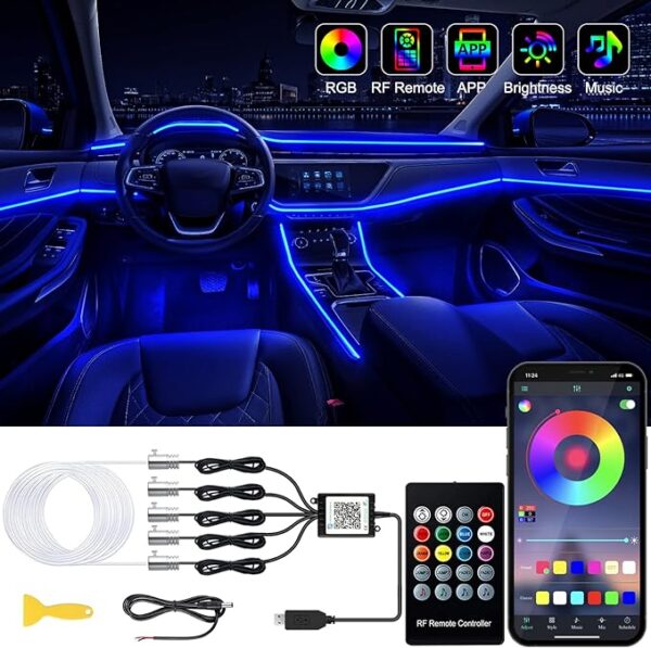 Jushope Interior Car LED Strip Lights